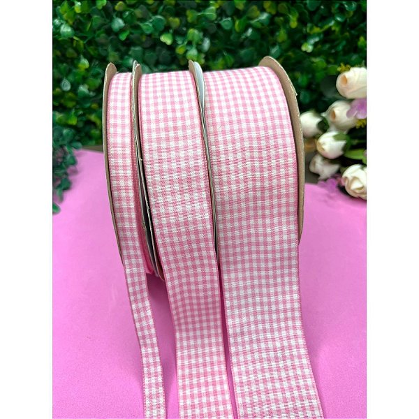 FITA SANDING 38MM XADREZ ROSA BEBE - METRO