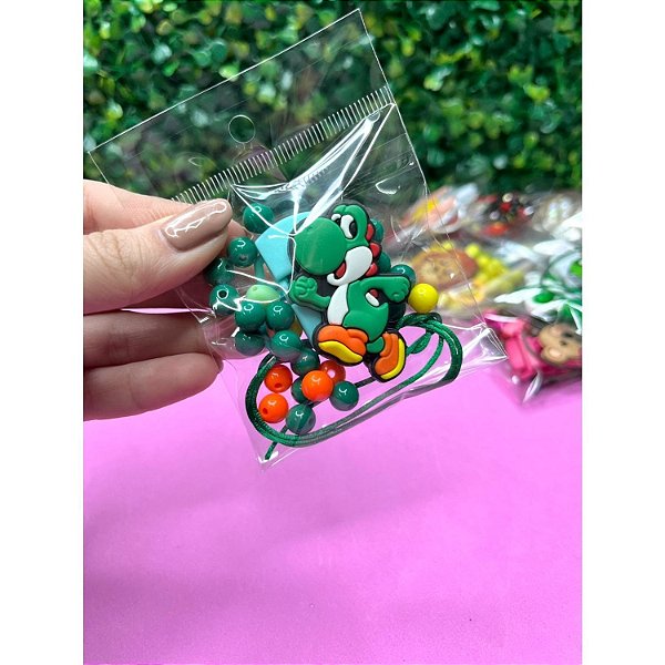 Kit Medida Certa de Prendedor de Chupeta - Yoshi (Turma do Mário)