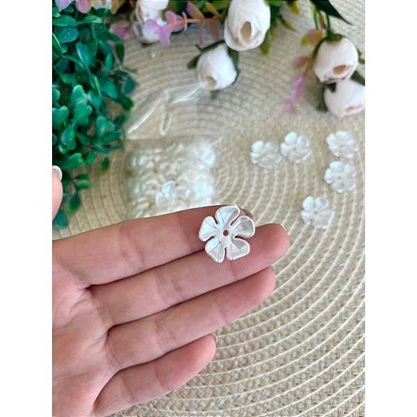 Entremeio Flor de Plástico Pérola Passante 20g