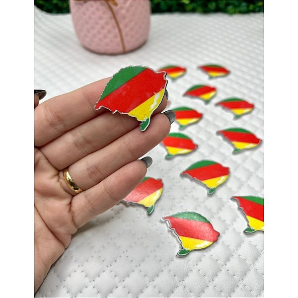 Aplique de Acrilico RS Mapa Colorido - Unidade