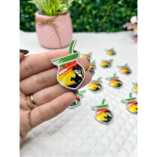 Aplique de Acrilico RS Cuia Colorida - Unidade