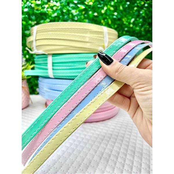 Kit de Tiras de Verniz com Pesponto 10mm - 4 metros