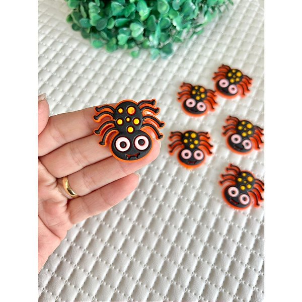 Aplique Emborrachado Halloween Aranha Laranja - Unidade