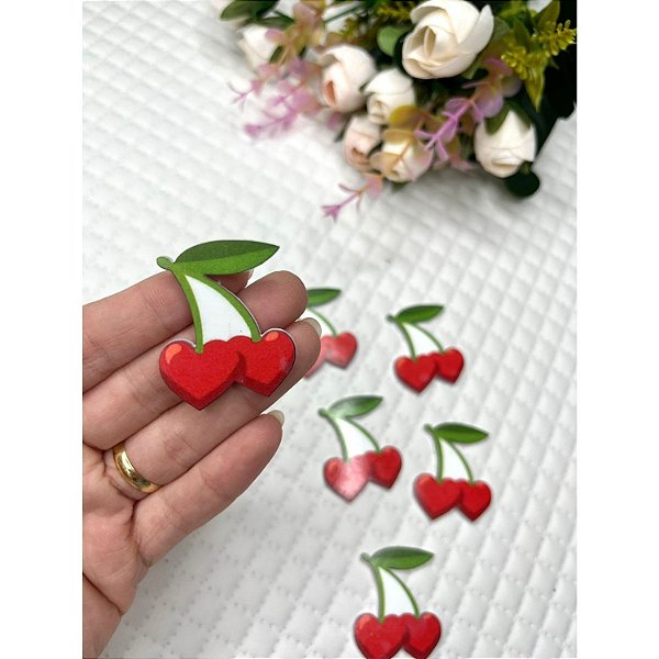 Aplique de Acrílico Simples Cerejinha - Unidade