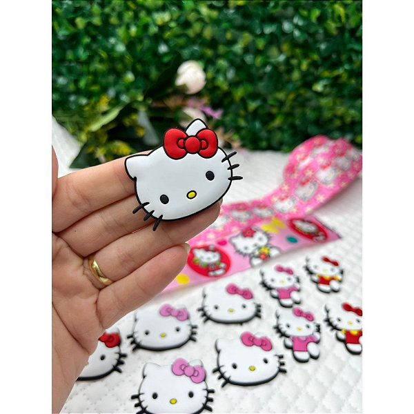 Aplique Emborrachado Hello Kitty Lacinho Vermelho - Unidade
