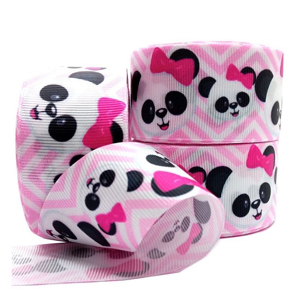 Fita de Gorgorão Estampado Sakura 38mm Panda - Metro