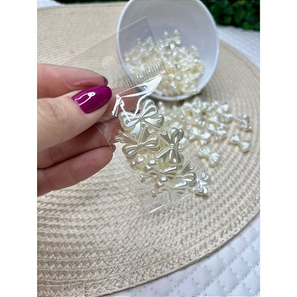 Entremeio Lacinho Perolado Off White - 10 unidades