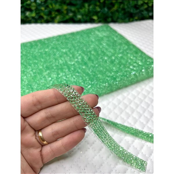 Manta de Strass - Verde Limão - 1x40cm