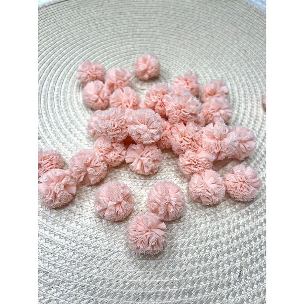 Pompom de Malha (Renda) - 2,5cm - Salmão Bebê - Unidade