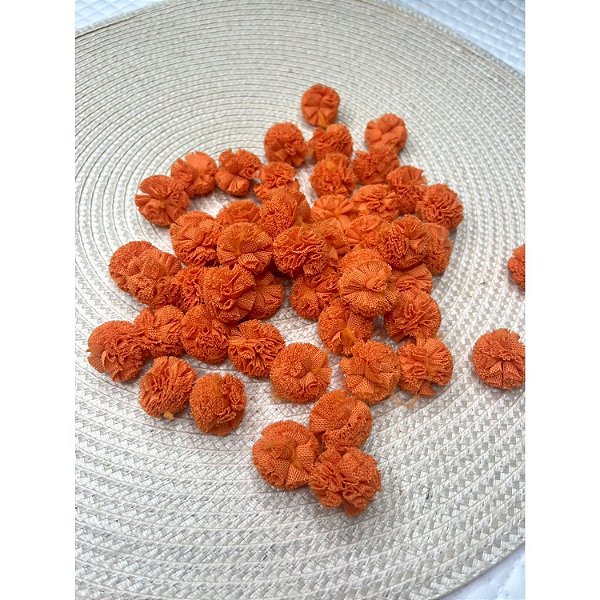 Pompom de Malha (Renda) - 2,5cm - Laranja - Unidade