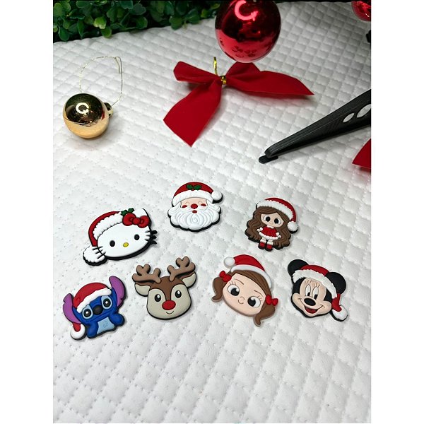 Kit de Apliques Emborrachados de Natal - Pacote com 10 Unidades