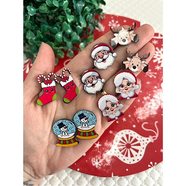 Aplique em E.V.A Natal - Kit Modelo 1 - 10 Unidades Mistas