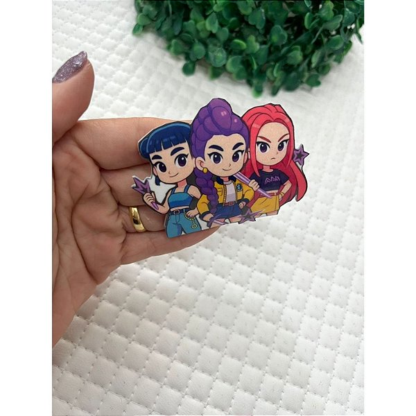 Aplique de Acrílico Guerreira do Kpop Trio Curvado para Tiara - Unidade