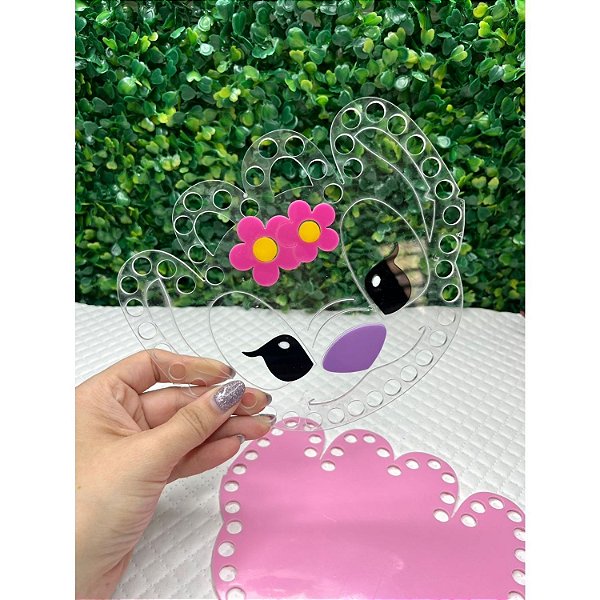 Placa de Acrílico Angel (Stitch)  para Bolsa de Fio de Malha