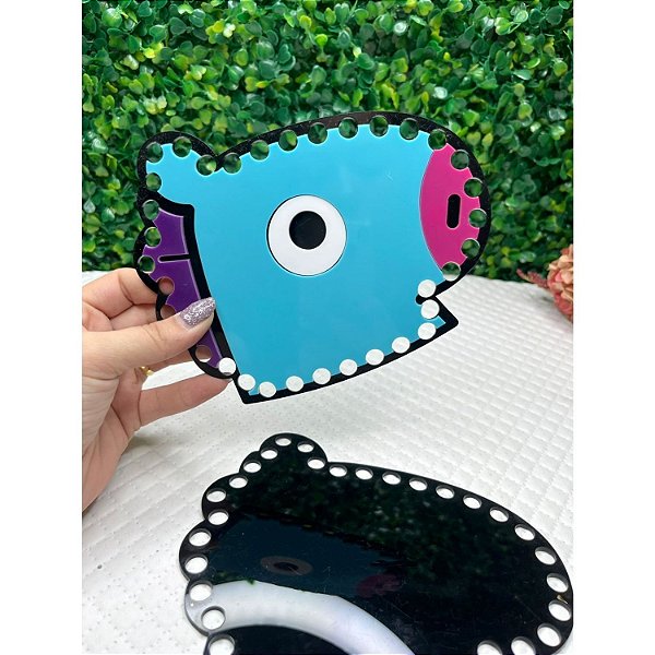 Placa de Acrílico BTS Mang (J-Hope) para Bolsa de Fio de Malha