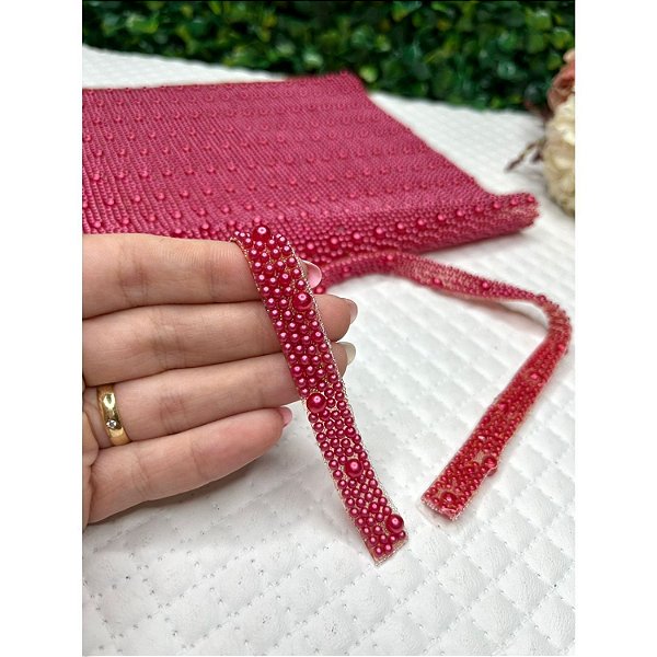 Manta Perolada 1x40cm Vermelha - Unidade