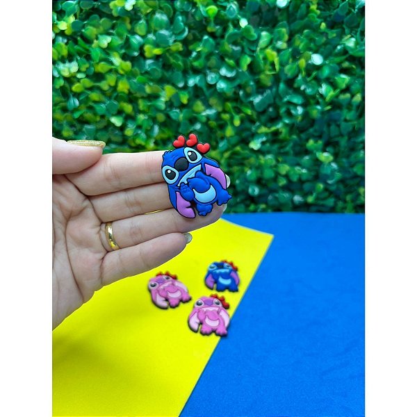 Aplique Emborrachado Stitch Coração Vermelho - Unidade