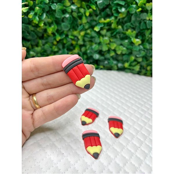 Aplique Emborrachado Escolar Lápis Vermelho - Unidade