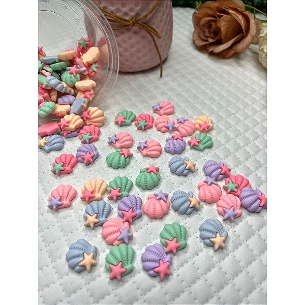 Aplique de Resina Concha do Mar - 5 Unidades Sortidas