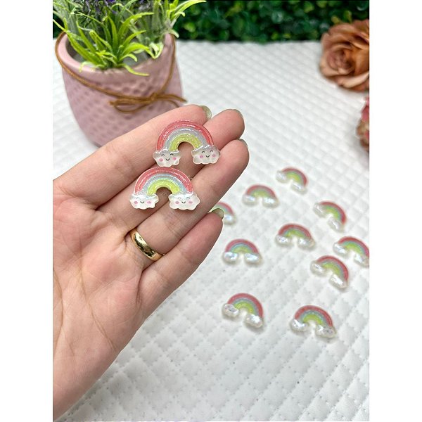 Aplique de Resina Arco Iris Candy Colors - Unidade