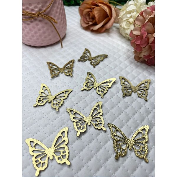 Aplique Borboleta em Lonita Dourada - Unidade