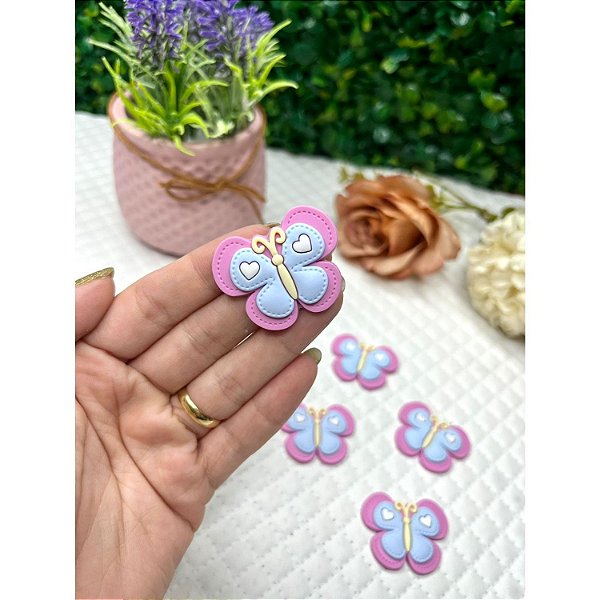 Aplique Emborrachado Borboleta Candy - Unidade