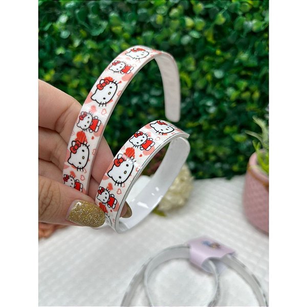 Kit de Tiara + Pulseira Hello Kitty Vermelha - 1 unidade cada