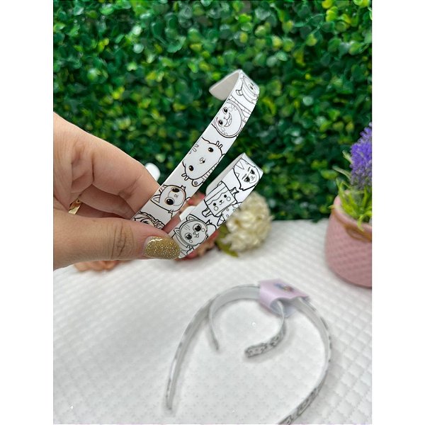 Kit de Tiara + Pulseira Casa Mágica da Gabby Preto e Branco - 1 unidade cada