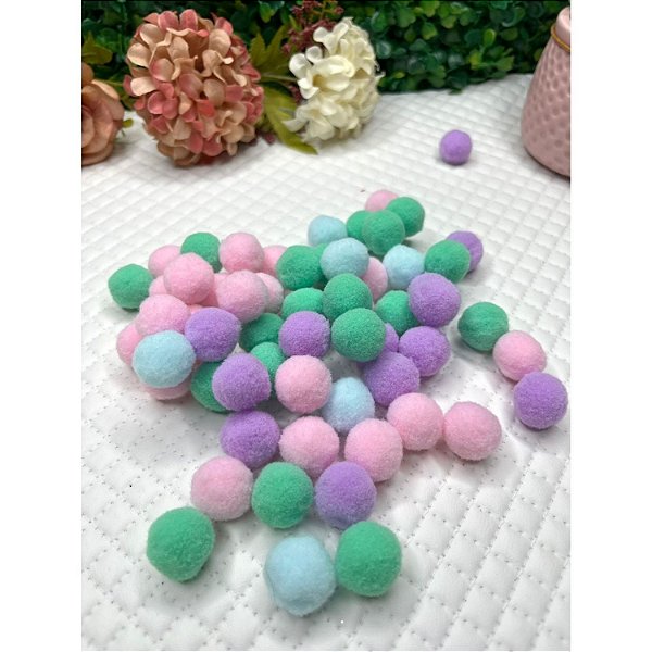 Pompom Bolinha 2cm Candy Colors Pacote com 20 unidades mistas
