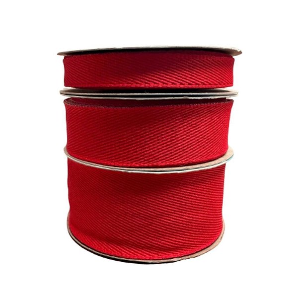 Fita Sinimbu Jeans Lisa Sem Pesponto Vermelho - Metro 38mm-N9