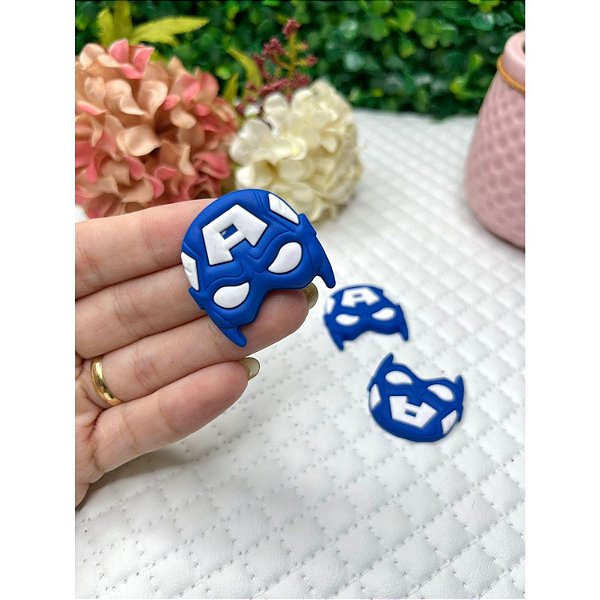 Aplique Emborrachado Capitão América Máscara - Unidade