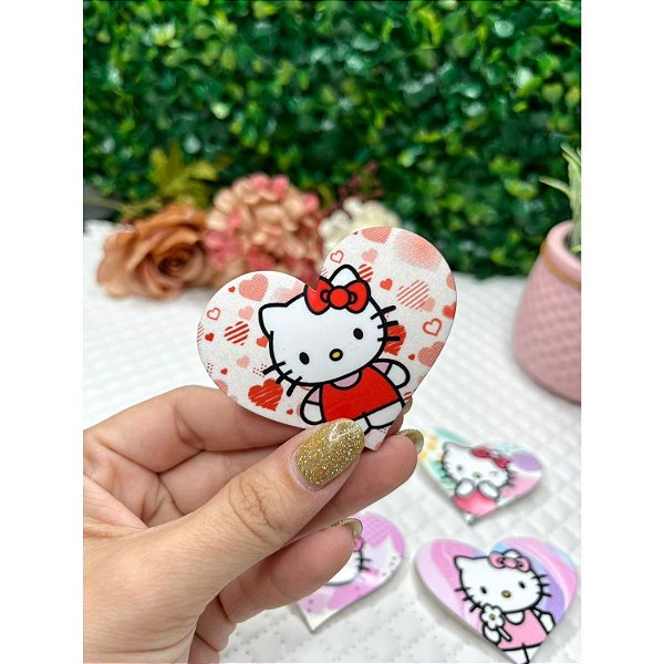 Aplique de Acrílico Curvado para Tiara Hello Kitty Vermelha - Unidade