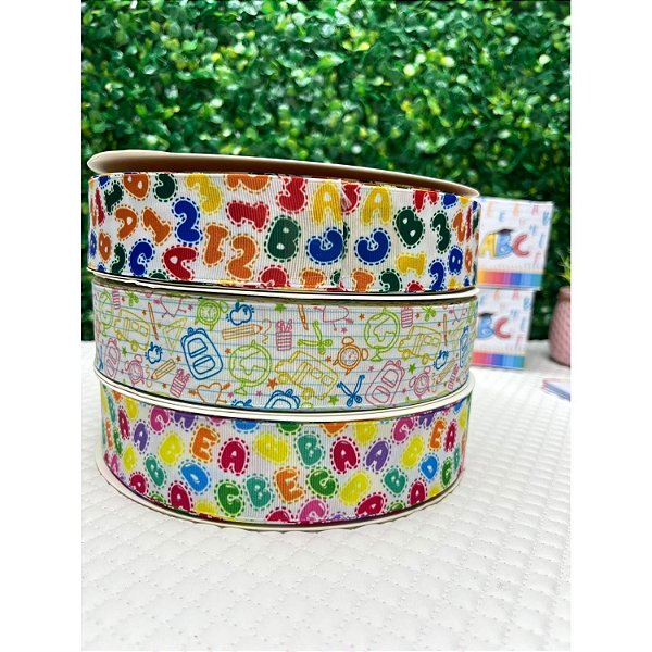 KIT: Fita Mili Gorgorão Estampada Escolar 38mm - 2m Cada Estampa