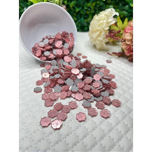 Tag em Acrílico Rosa Lacinho 1cm - 20 Unidades