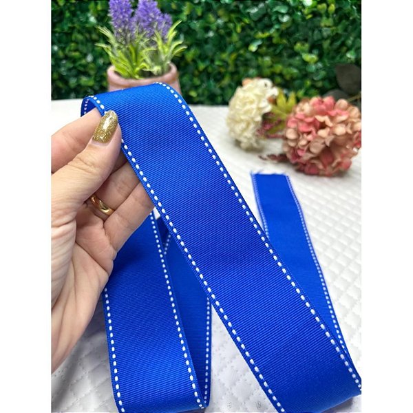 Fita Mili Gorgorão Pespontada Azul Royal 38mm - Metro