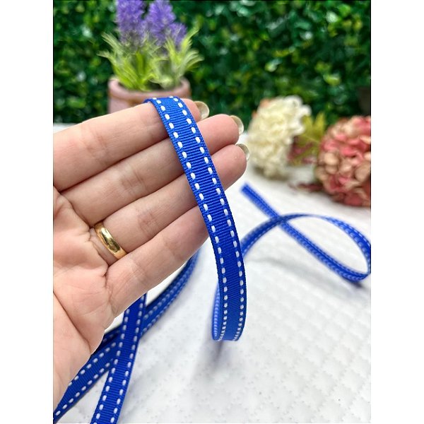 Fita Mili Gorgorão Pespontada Azul Royal 10mm - Metro