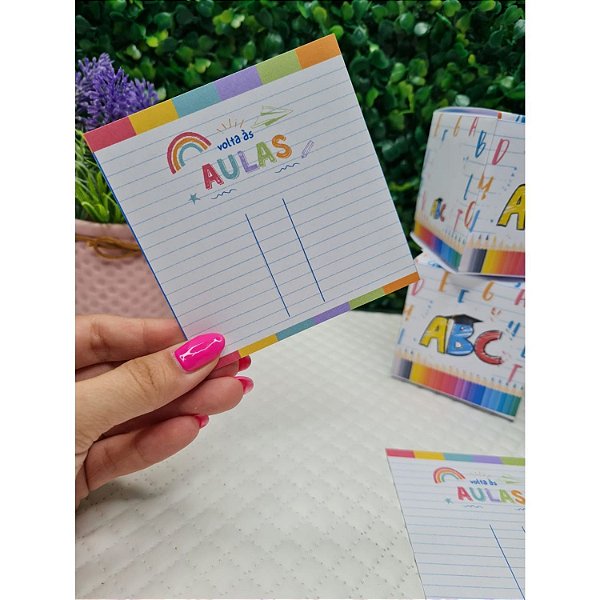 Tag Quadrada para Laços no Bico de Pato Escolar - 10 Unidades