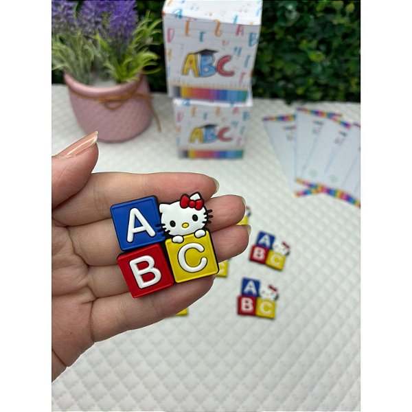 Aplique Emborrachado Escolar Cubo Hello Kitty - Unidade