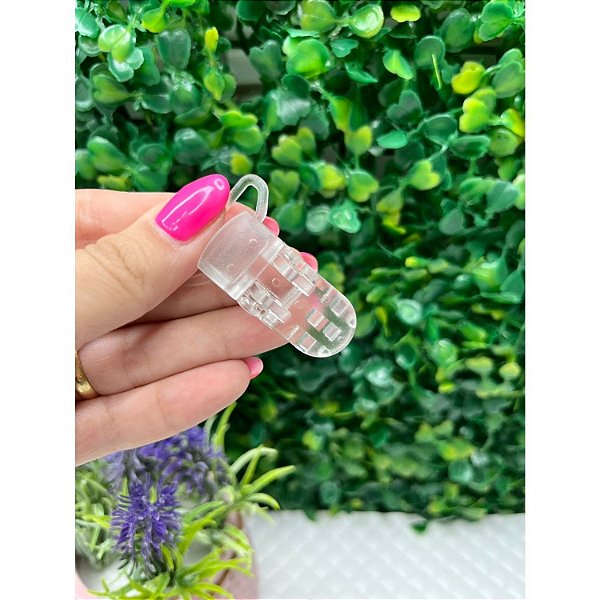 Prendedor de chupeta M Transparente - Unidade