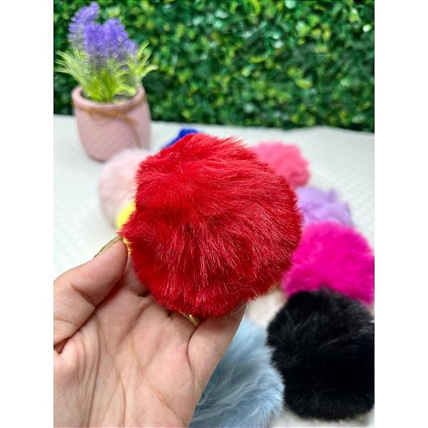 Pompom Peludo 7cm - Unidade branco