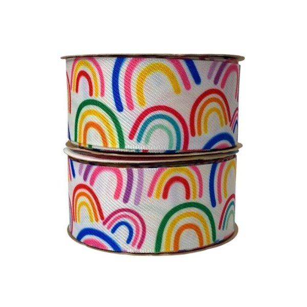 Fita Sinimbu Estampada 38mm - Arco-Íris - Metro