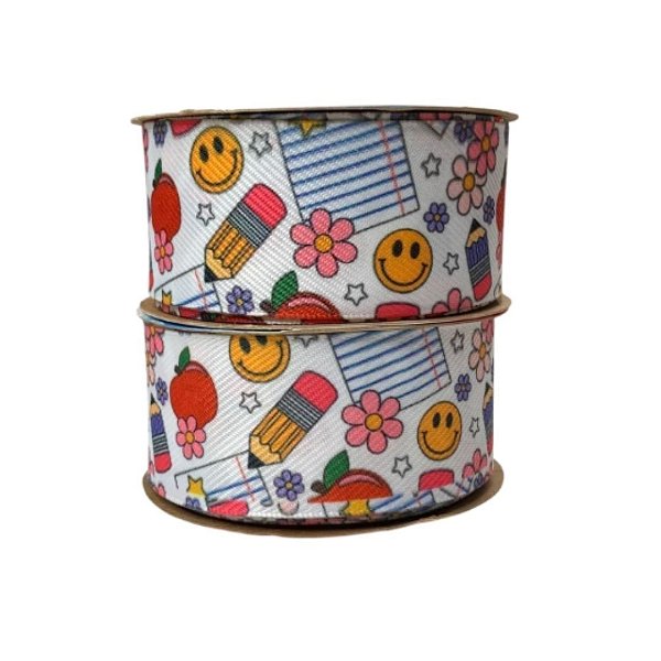 Fita Sinimbu Estampada 38mm - Escolar com Smile - Metro
