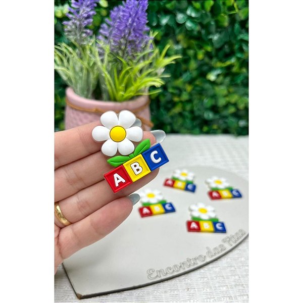 Emborrachado Flor com ABC Escolar - Unidade
