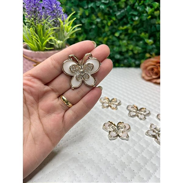 Aplique Borboleta com Strass - Unidade