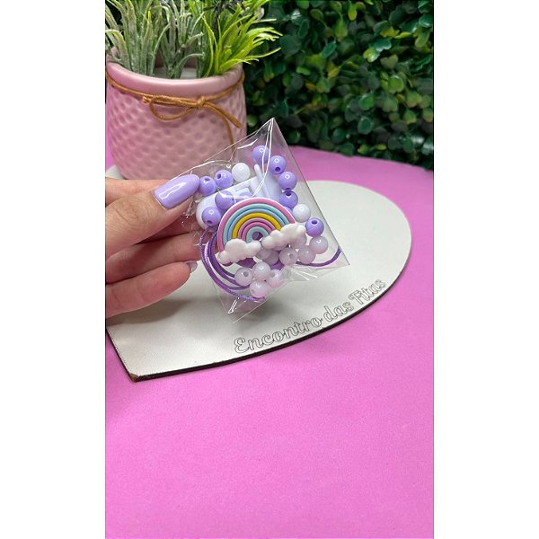 Kit Medida Certa de Prendedor de Chupeta - Arco-Íris