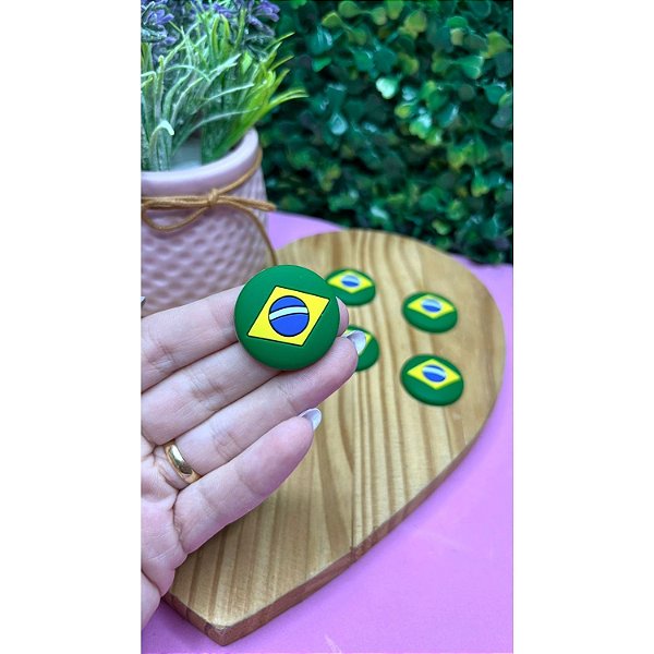 Aplique Emborrachado Brasil Circulo - Unidade