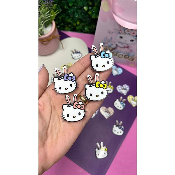 Aplique de Acrílico Hello Kitty Coelha - Unidade azul bebe