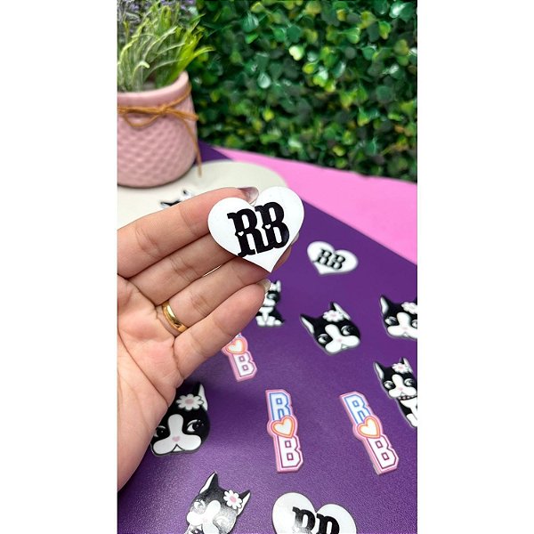 Aplique de Acrílico Rebecca Bonbon Coração - Unidade