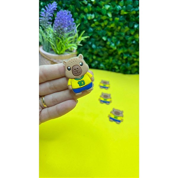 Aplique Emborrachado Brasil Capivara Camiseta 10 - Unidade