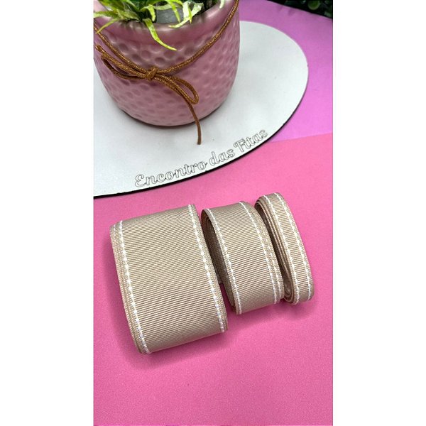 Fita Mili Gorgorão Pespontada Bege Claro - Metro